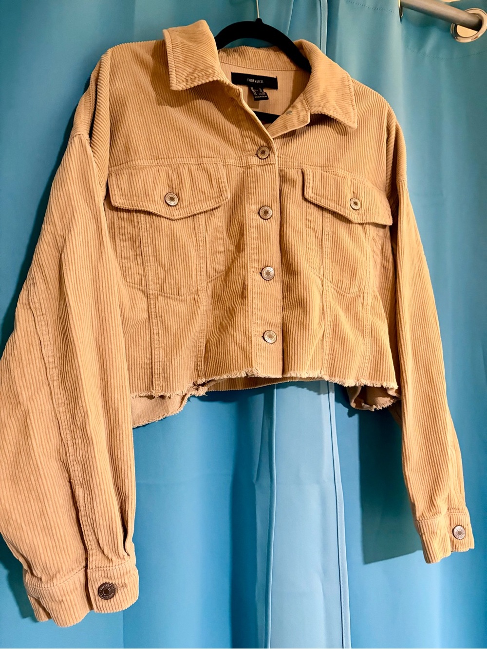 Forever 21 Corduroy Cropped Button Down Jacket